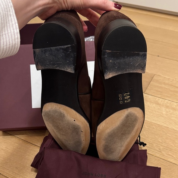 John Lobb Dark Brown Suede Loafers - Picture 4 of 5
